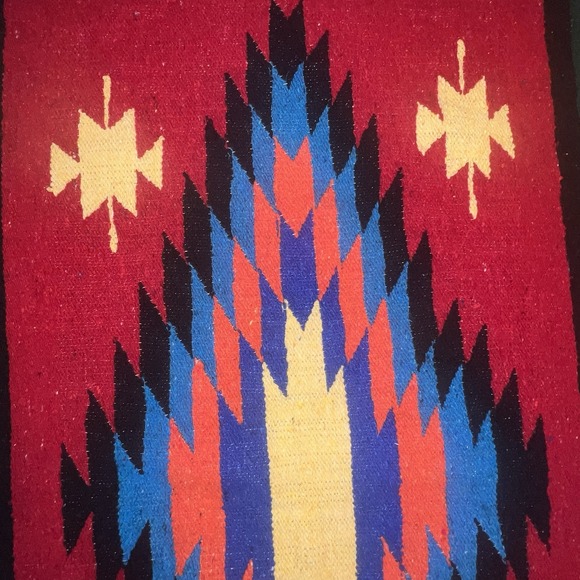Woven Mexican Diamond Thick boho Blanket Rug Colorful Aztec 80x46" 203x116cm - Picture 8 of 16